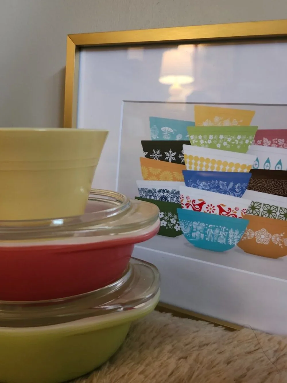 Pyrex art and pyrex080 and Custard Cup